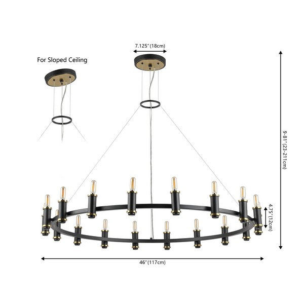 Safavieh Poitier, 18 Light, Chandelier, CHA4065 - Black / Brass