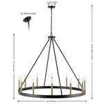 Safavieh Taelor 12 Lt 42 Inch Chandelier, CHA4066 - Matte Black / Gold