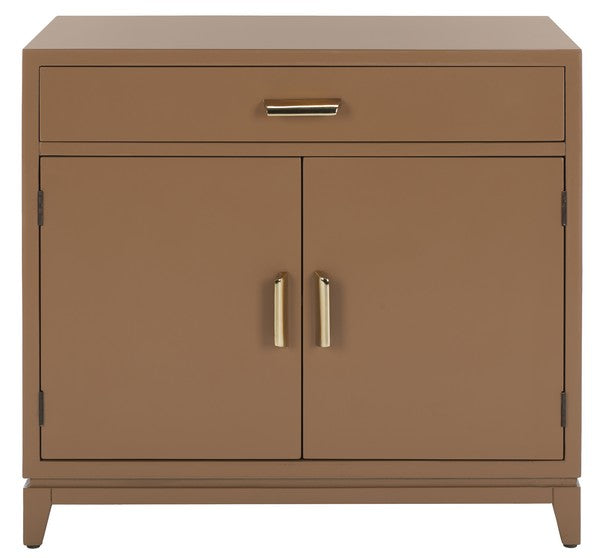 Safavieh Nigel 2 Door 1 Drawer Chest , CHS6600 - Taupe / Brass