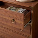 Safavieh Galio 3 Drawer Chest, CHS9600 - Walnut / Gold