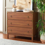 Safavieh Galio 3 Drawer Chest, CHS9600 - Walnut / Gold