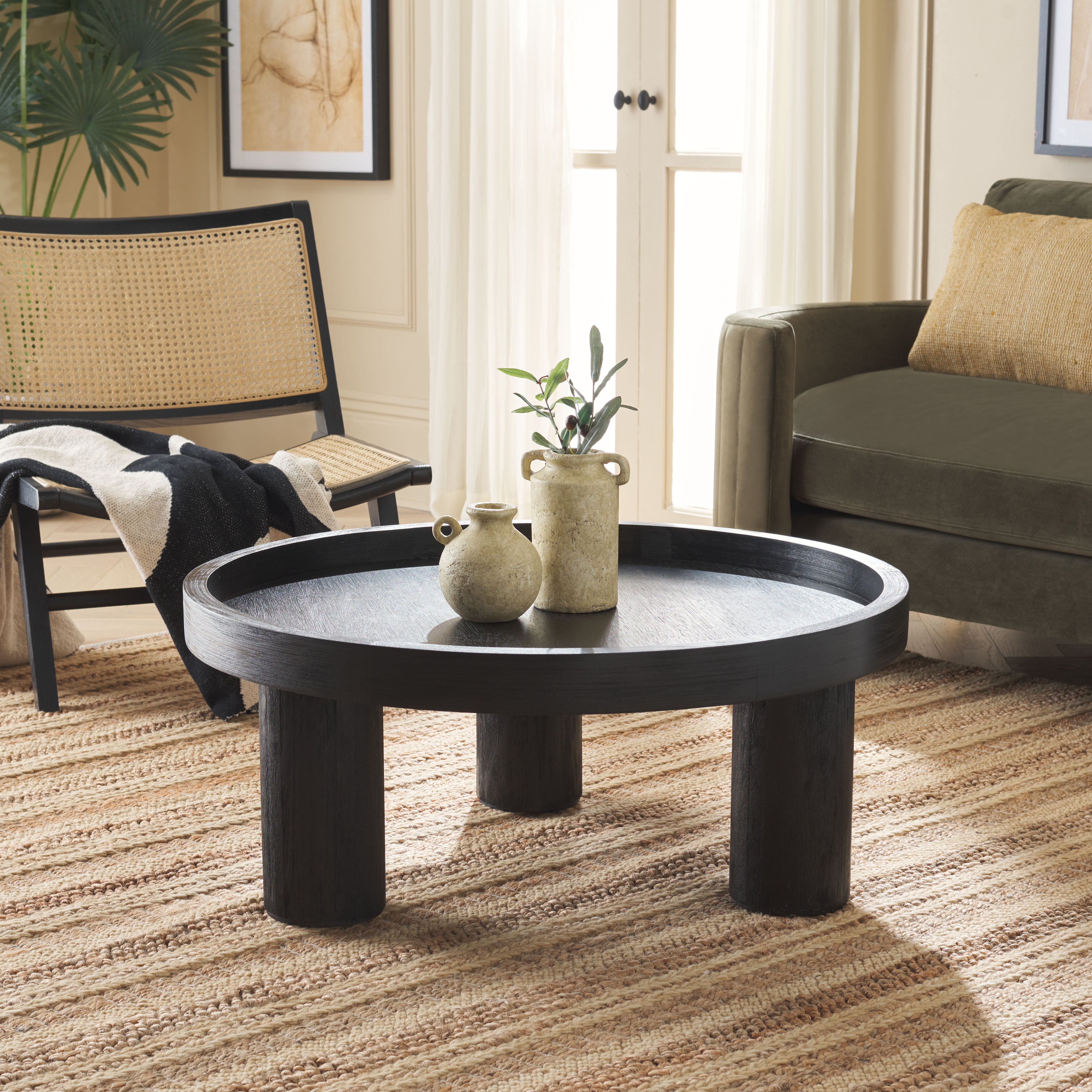 Safavieh Meek 3 Leg Round Coffee Table , COF6603 - Black