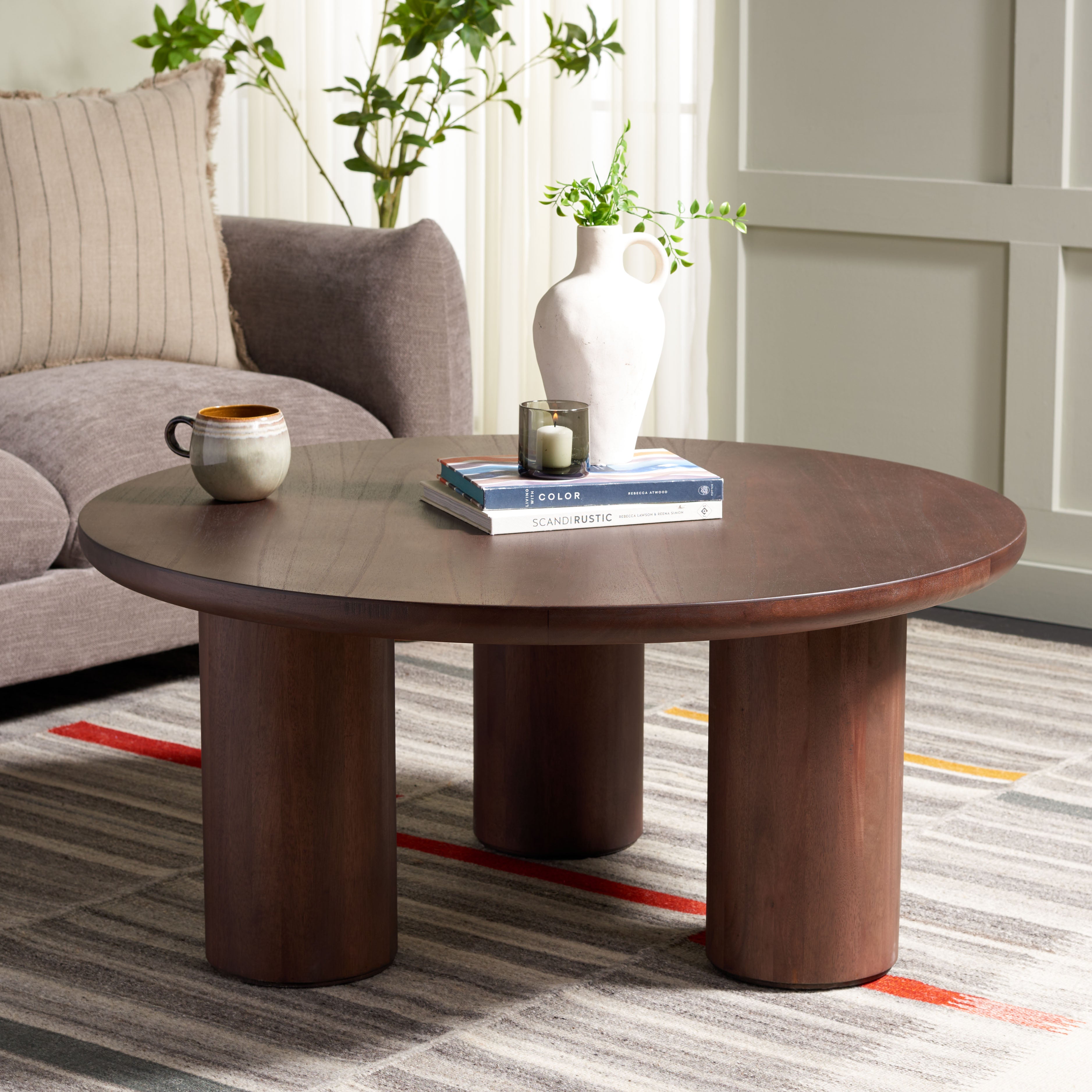 Safavieh Mork 3 Leg Round Coffee Table , COF6604 - Brown