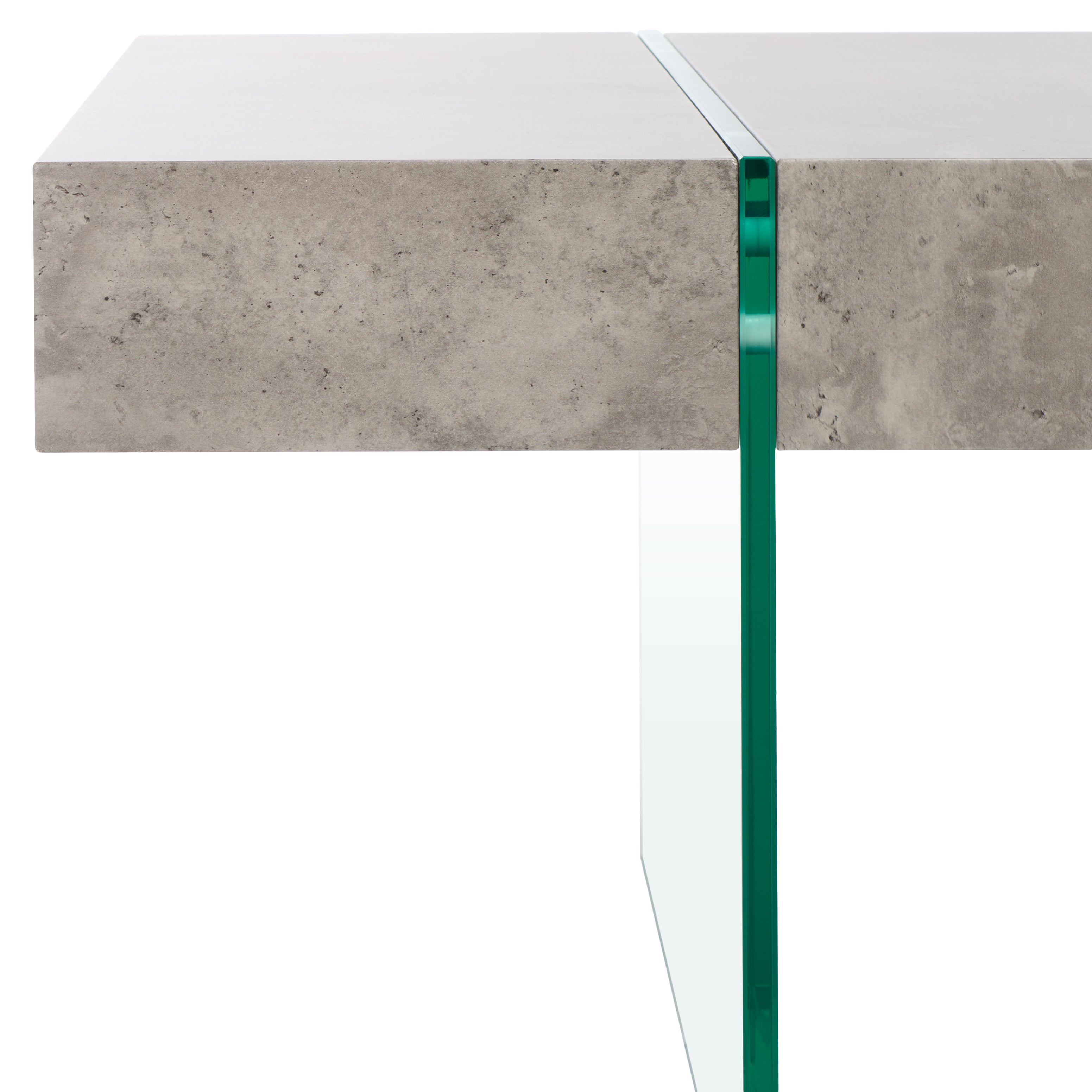 Safavieh Jacob Rectangular Glass Leg Modern Coffee Table, COF7001 - Light Concrete