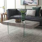 Safavieh Jacob Rectangular Glass Leg Modern Coffee Table, COF7001 - Light Concrete