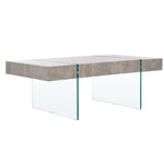 Safavieh Jacob Rectangular Glass Leg Modern Coffee Table, COF7001 - Light Concrete