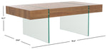 Safavieh Jacob Rectangular Glass Leg Modern Coffee Table, COF7001 - Brown / Clear