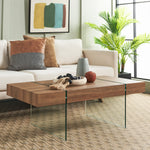 Safavieh Jacob Rectangular Glass Leg Modern Coffee Table, COF7001 - Brown / Clear