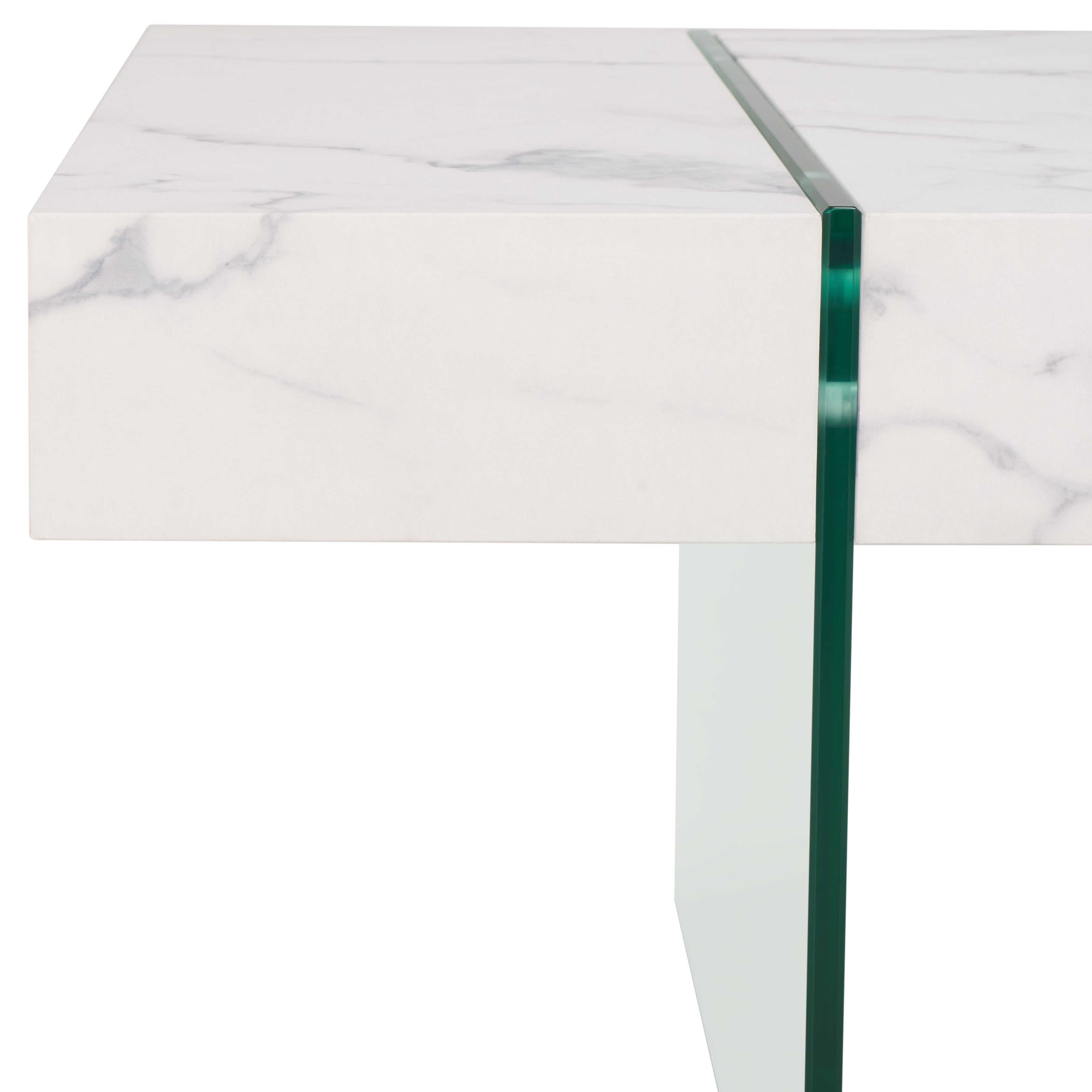 Safavieh Jacob Rectangular Glass Leg Modern Coffee Table, COF7001 - White / Clear