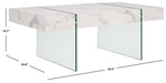 Safavieh Jacob Rectangular Glass Leg Modern Coffee Table, COF7001 - White / Clear