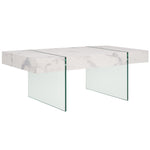 Safavieh Jacob Rectangular Glass Leg Modern Coffee Table, COF7001 - White / Clear