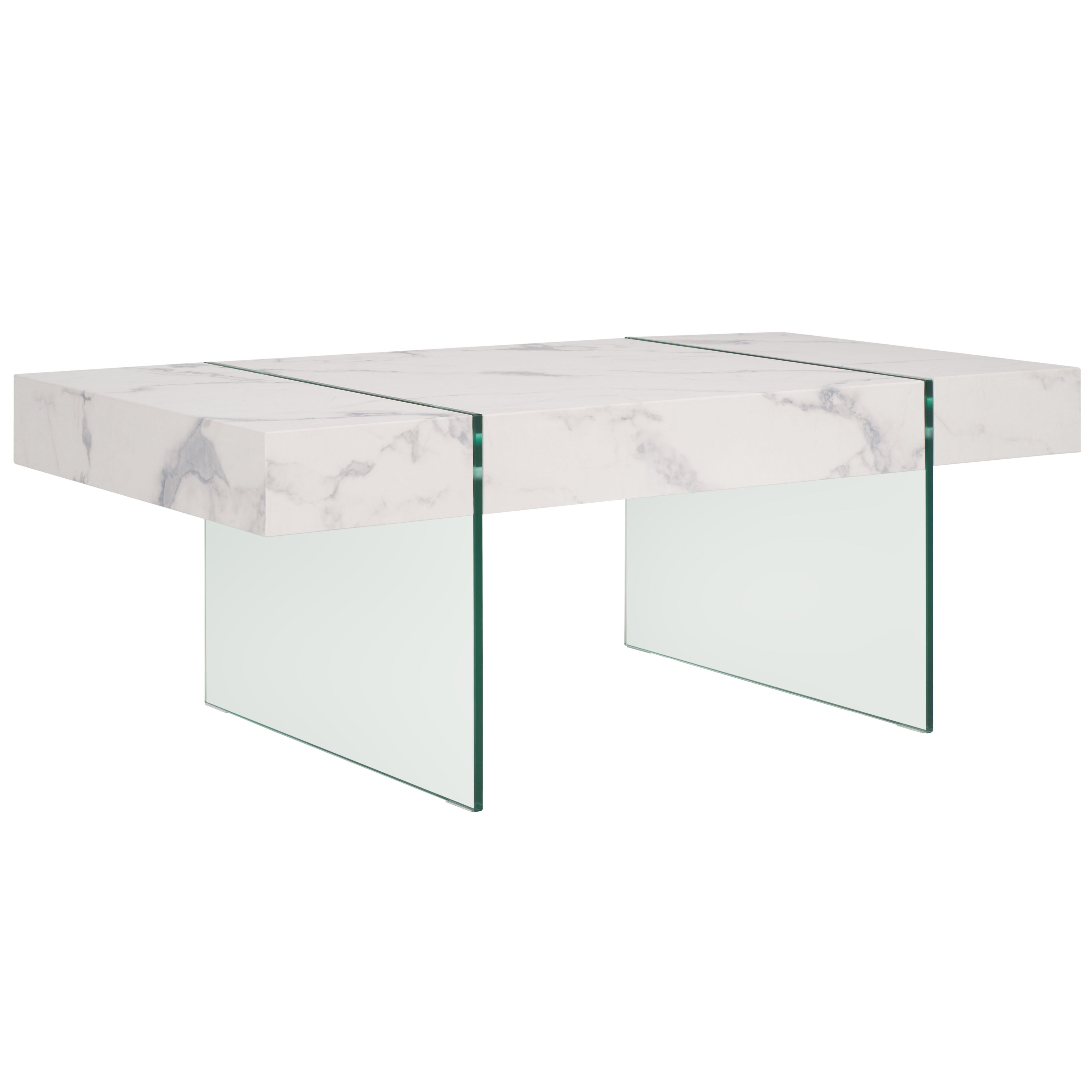 Safavieh Jacob Rectangular Glass Leg Modern Coffee Table, COF7001 - White / Clear