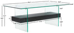 safavieh kayley glass coffee table, cof7004 - Glass / Black Stripe