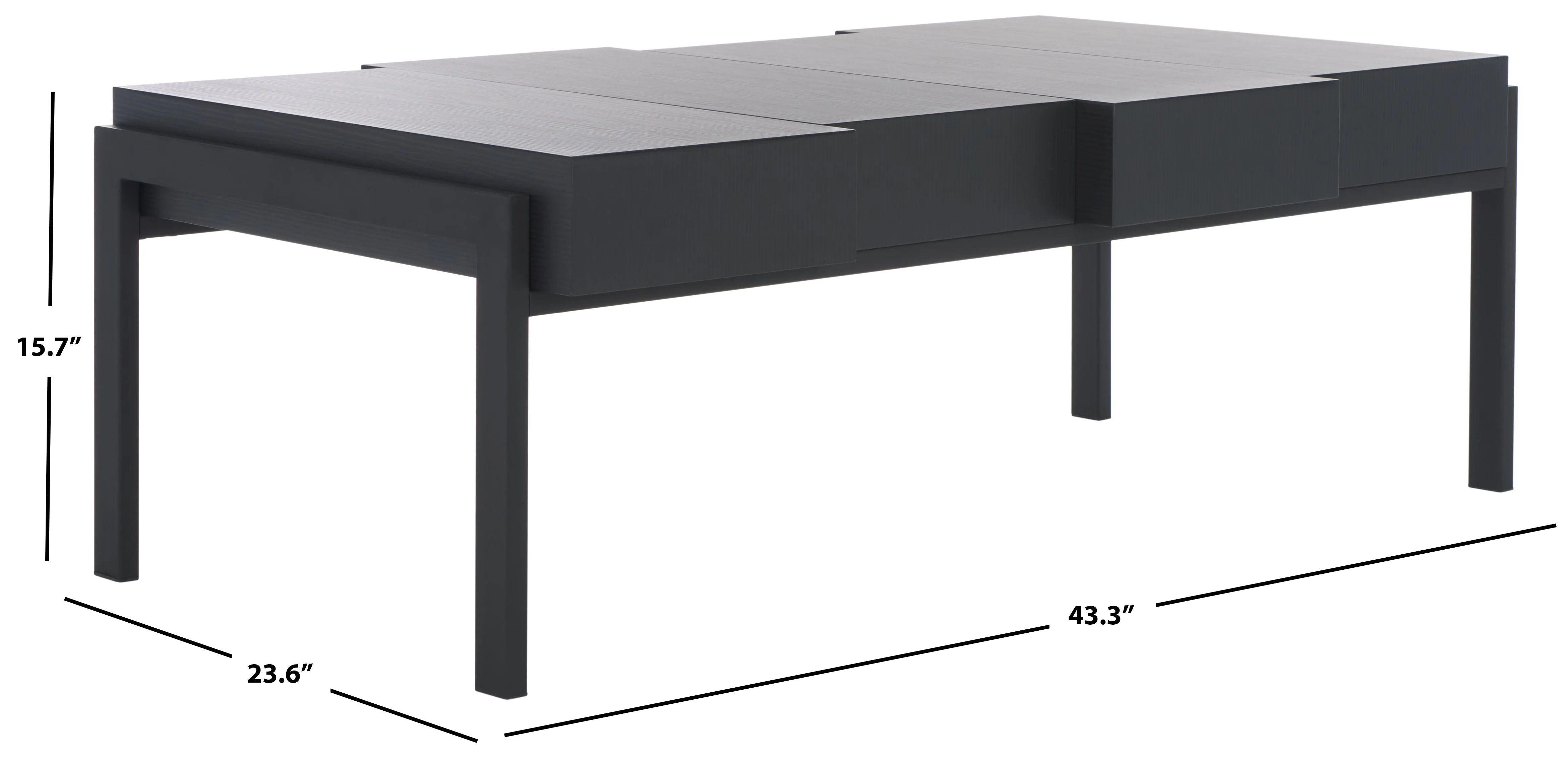 Safavieh Alexander Rectangular Contemporary Rustic Coffee Table , COF7005 - Black Stripe / Black