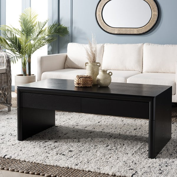 Safavieh Rune Coffee Table W/ Drawers, COF9707 - Black