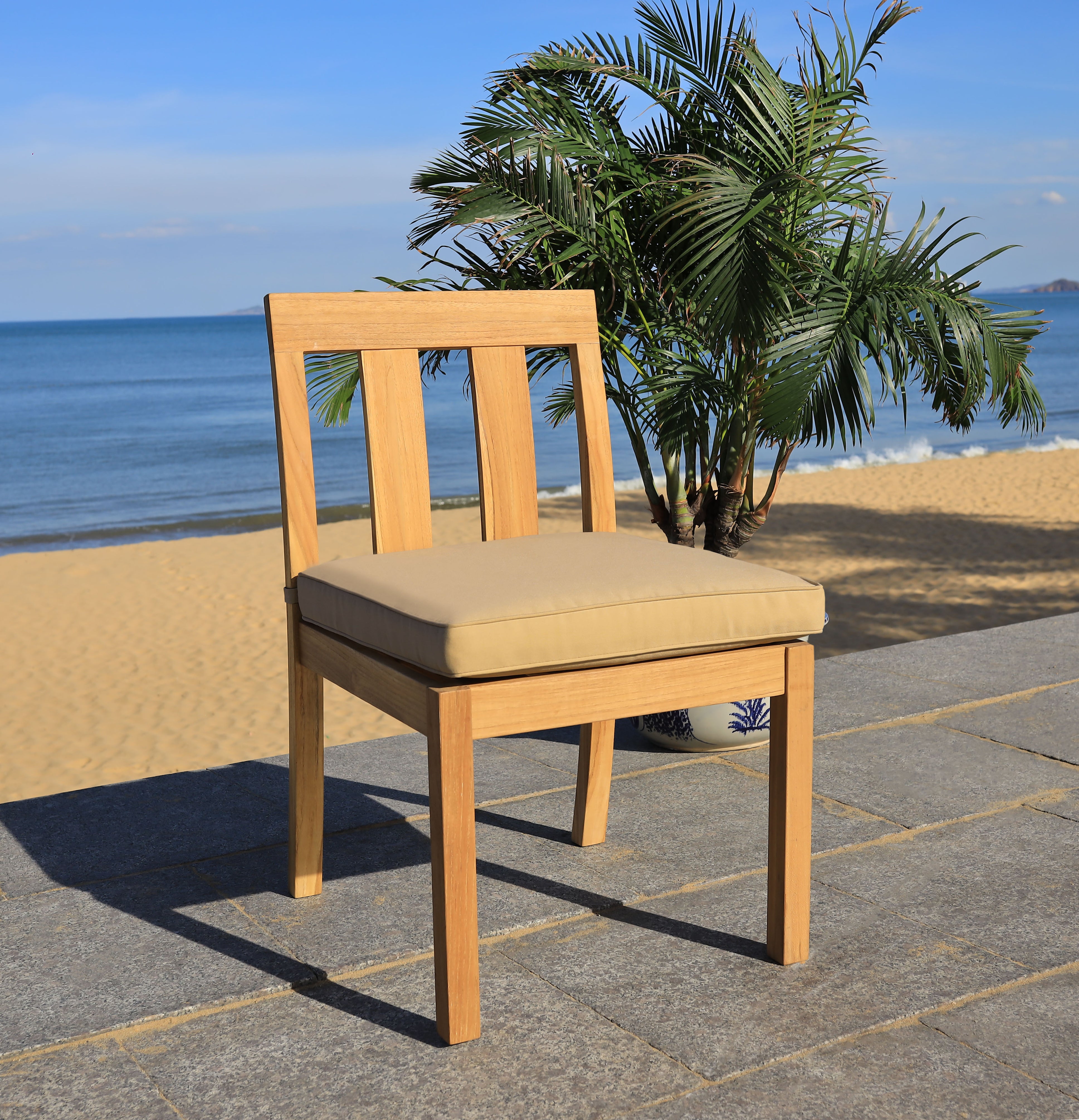 Safavieh Couture Montford Teak Dining Chair Natural (Set of 2) - Natural Teak / Brown