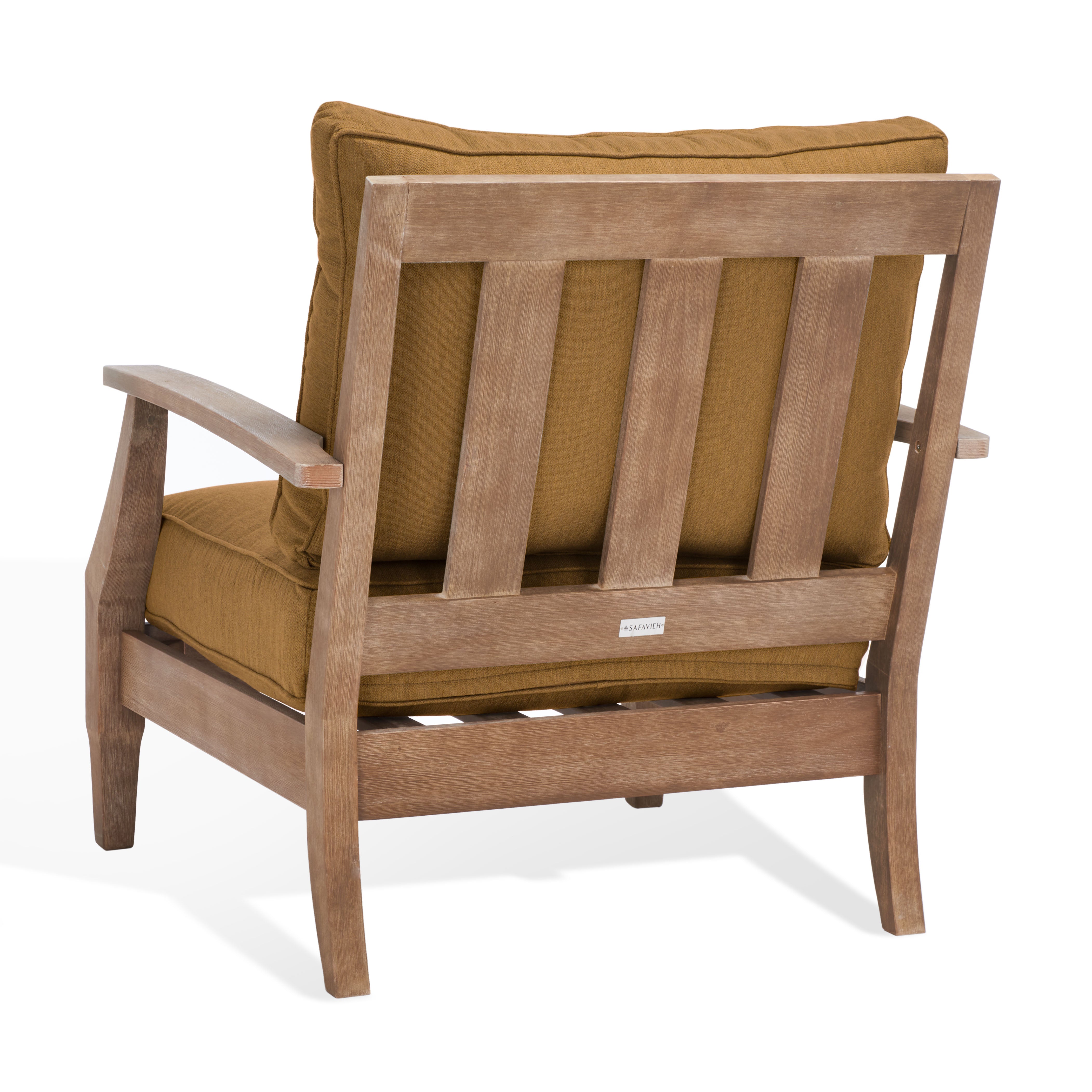 Safavieh Couture Martinique Wood Patio Armchair - Natural / Brown