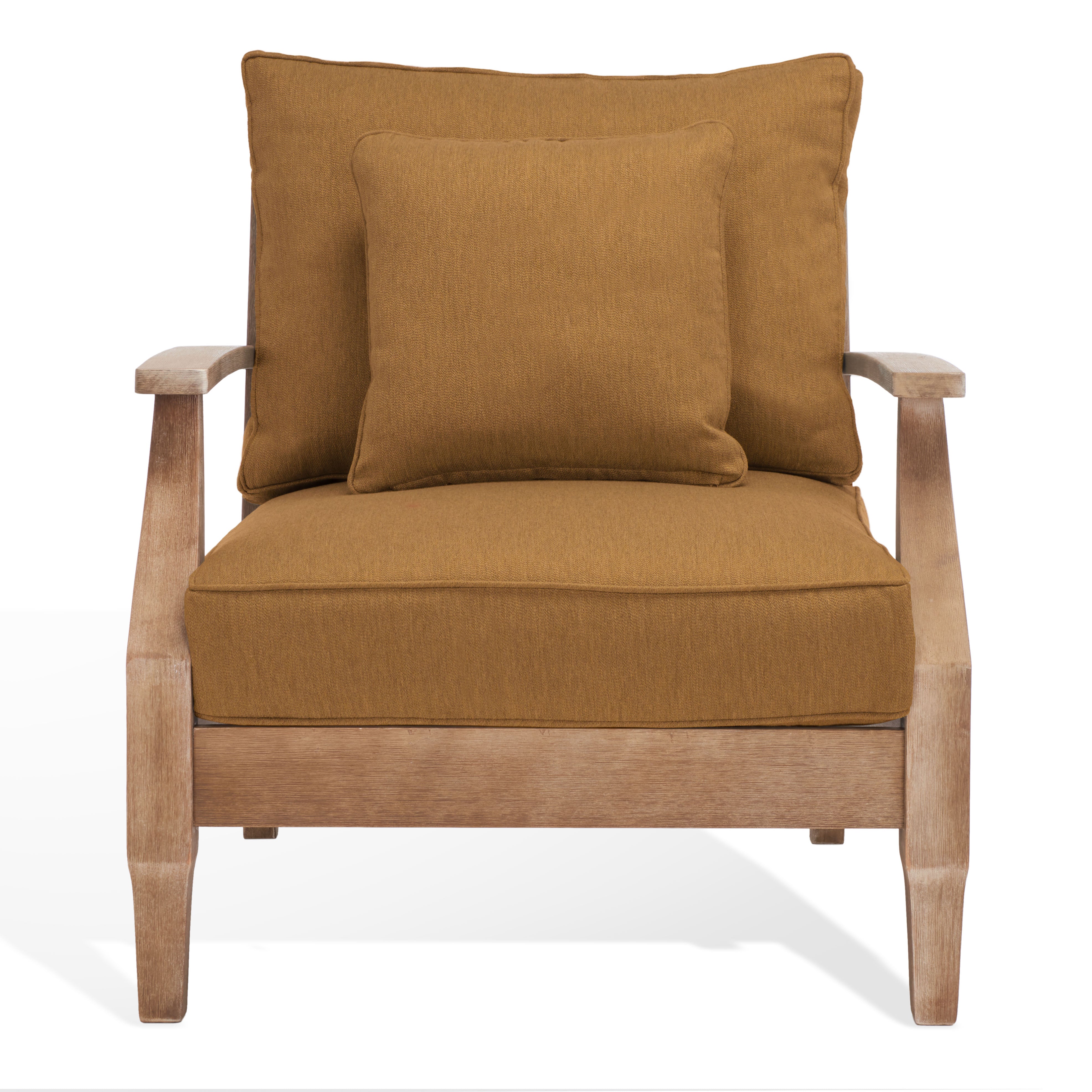 Safavieh Couture Martinique Wood Patio Armchair - Natural / Brown