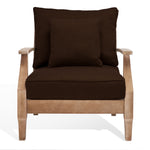 Safavieh Couture Martinique Wood Patio Armchair - Natural / Dark Brown