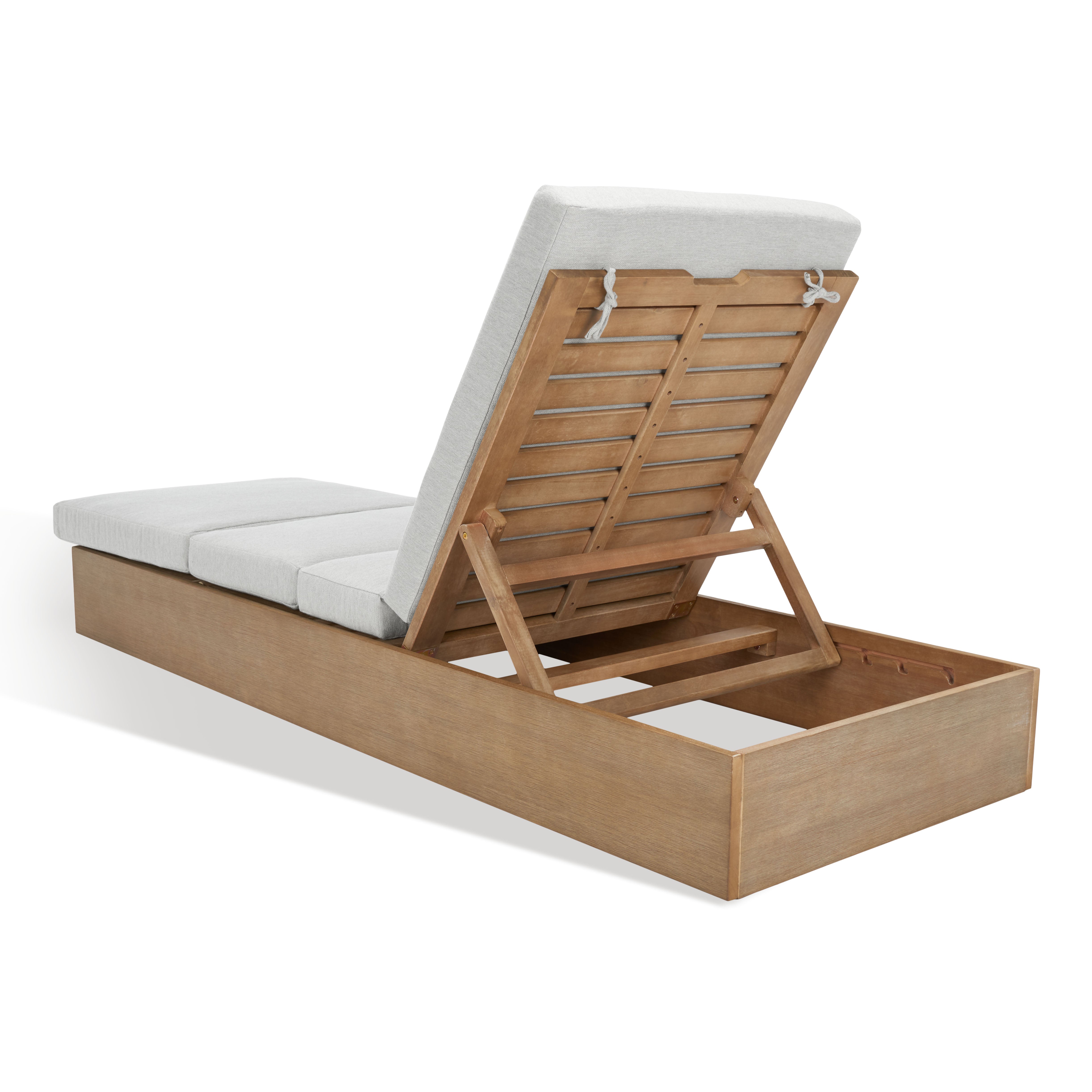 Safavieh Vincent Wood Chaise Lounge Chair , CPT1043 - Natural / White