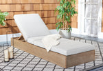 Safavieh Vincent Wood Chaise Lounge Chair , CPT1043 - Natural / White