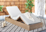 Safavieh Vincent Wood Chaise Lounge Chair , CPT1043 - Natural / White