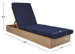 Safavieh Vincent Wood Chaise Lounge Chair , CPT1043 - Natural / Navy