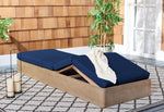 Safavieh Vincent Wood Chaise Lounge Chair , CPT1043 - Natural / Navy