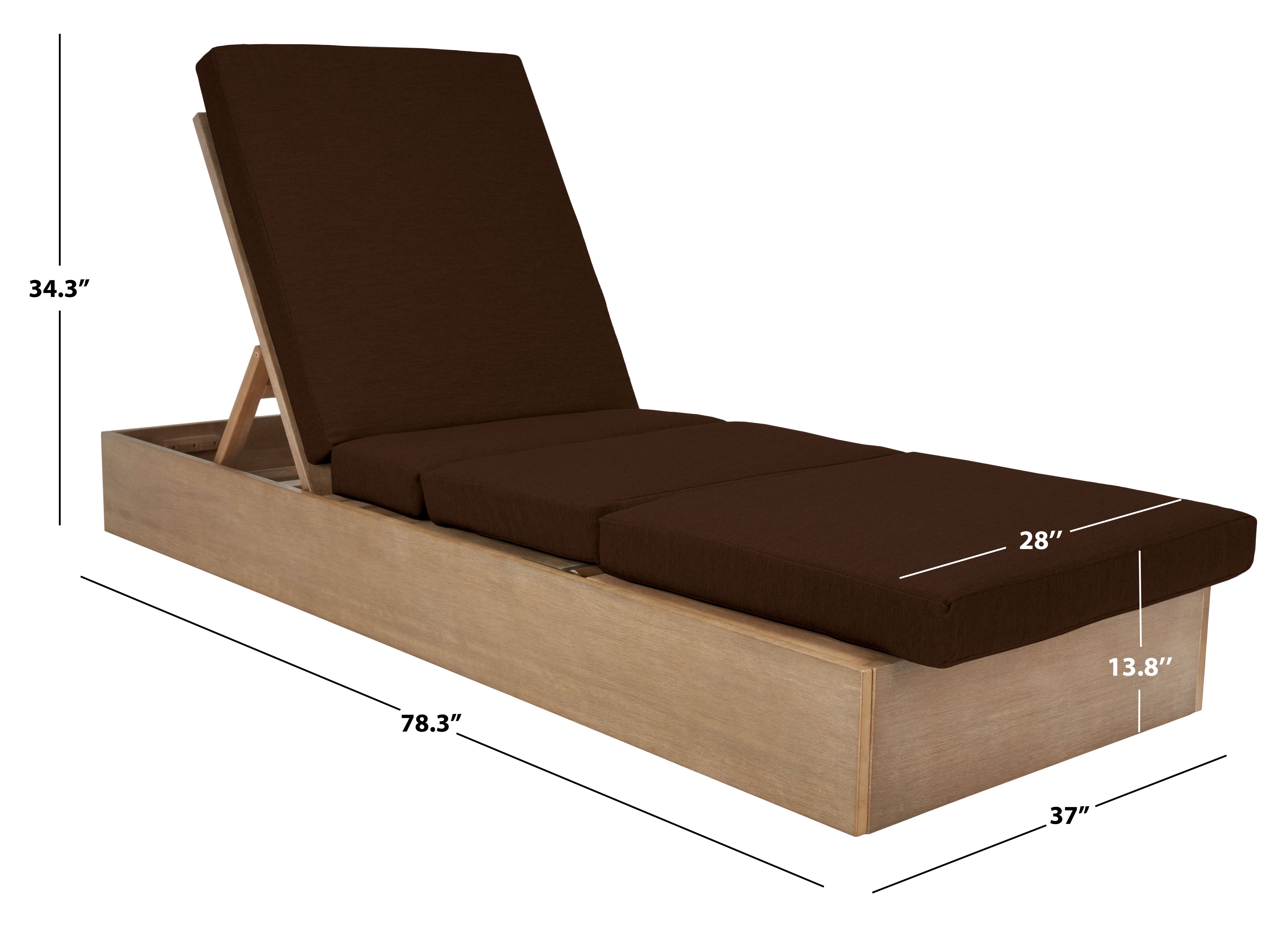 Safavieh Vincent Wood Chaise Lounge Chair , CPT1043 - Natural / Dark Brown