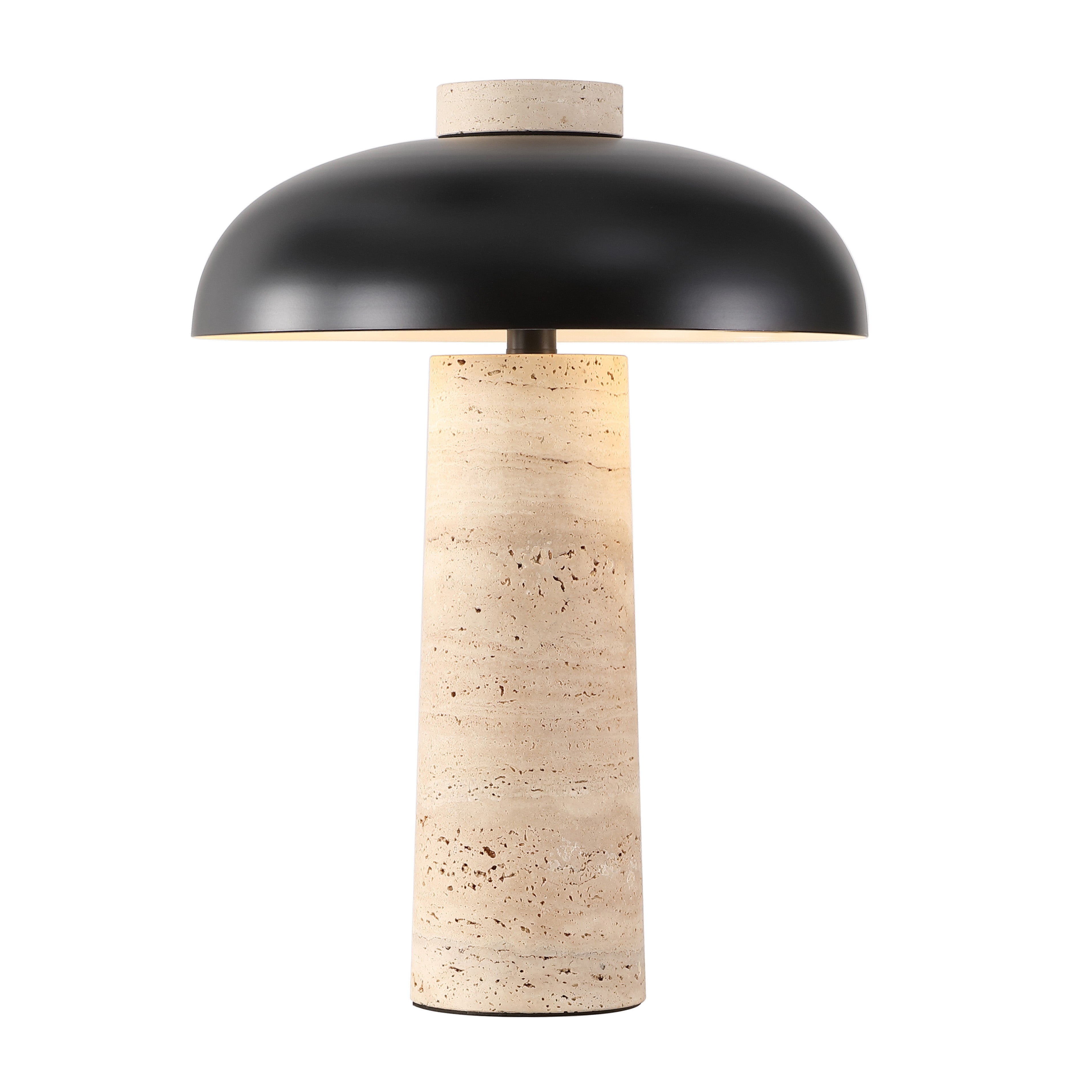 Safavieh Couture Giacomo Travertine Table Lamp, CTL1065 - Travertine / Black