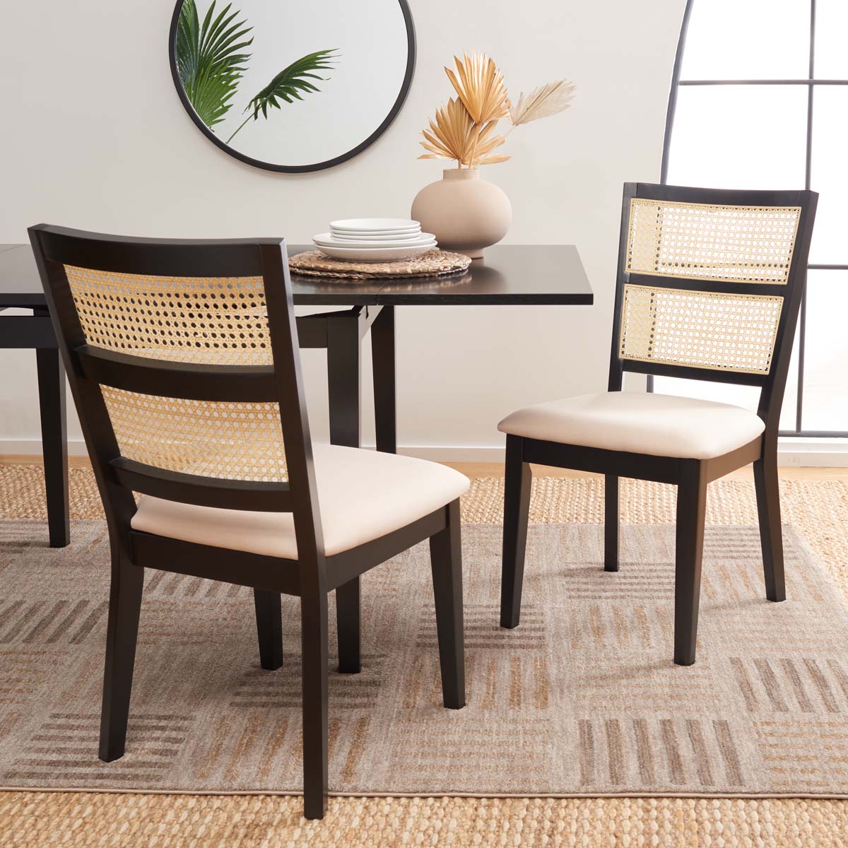 Safavieh Toril Dining Chair (Set of 2) , DCH1013 - Black / White / Natural