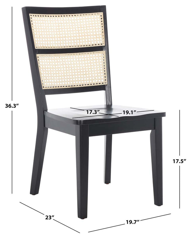 Safavieh Toril Dining Chair (Set of 2) , DCH1013 - Black / Natural