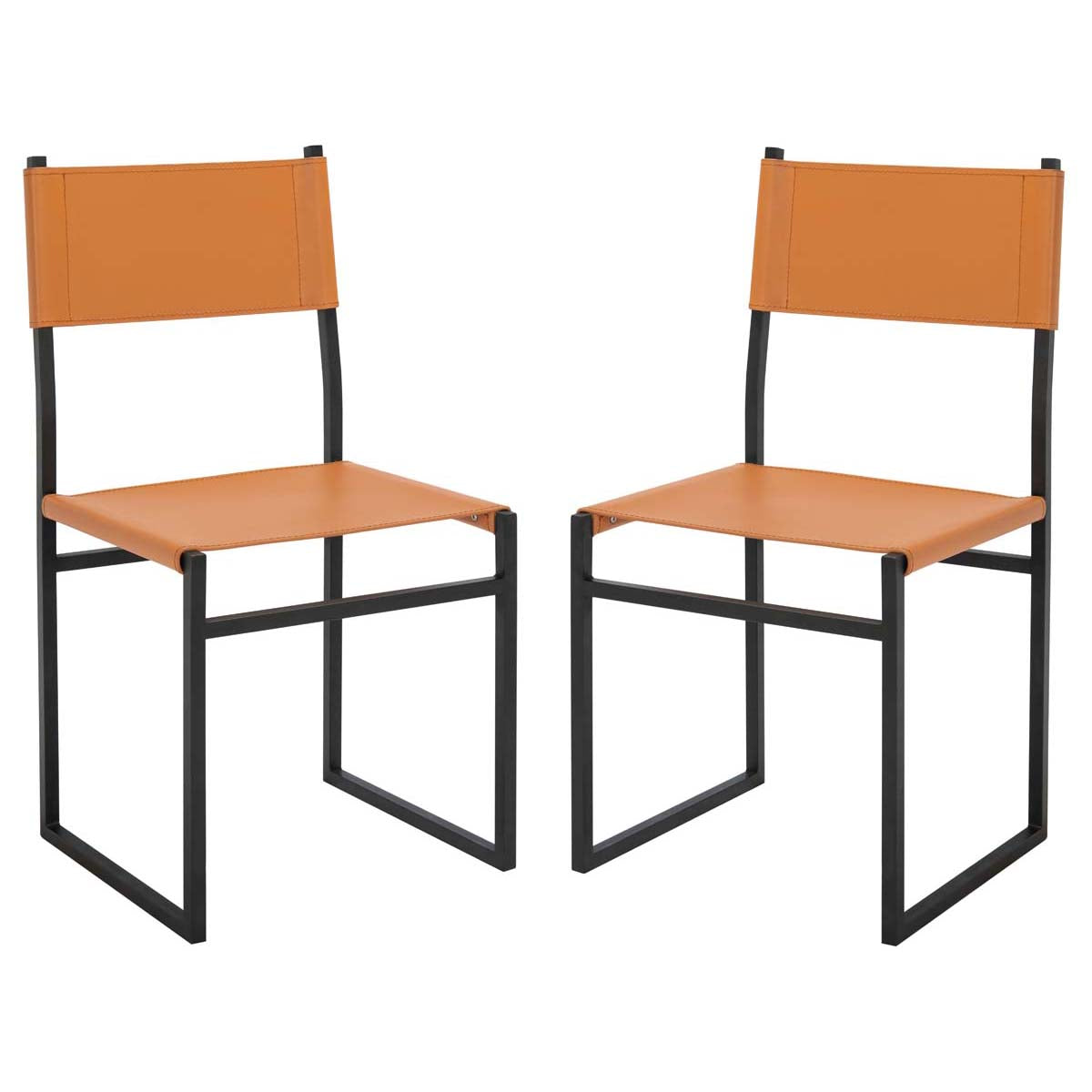 Safavieh Layne Dining Chair (Set of 2), DCH3003 - Cognac / Black