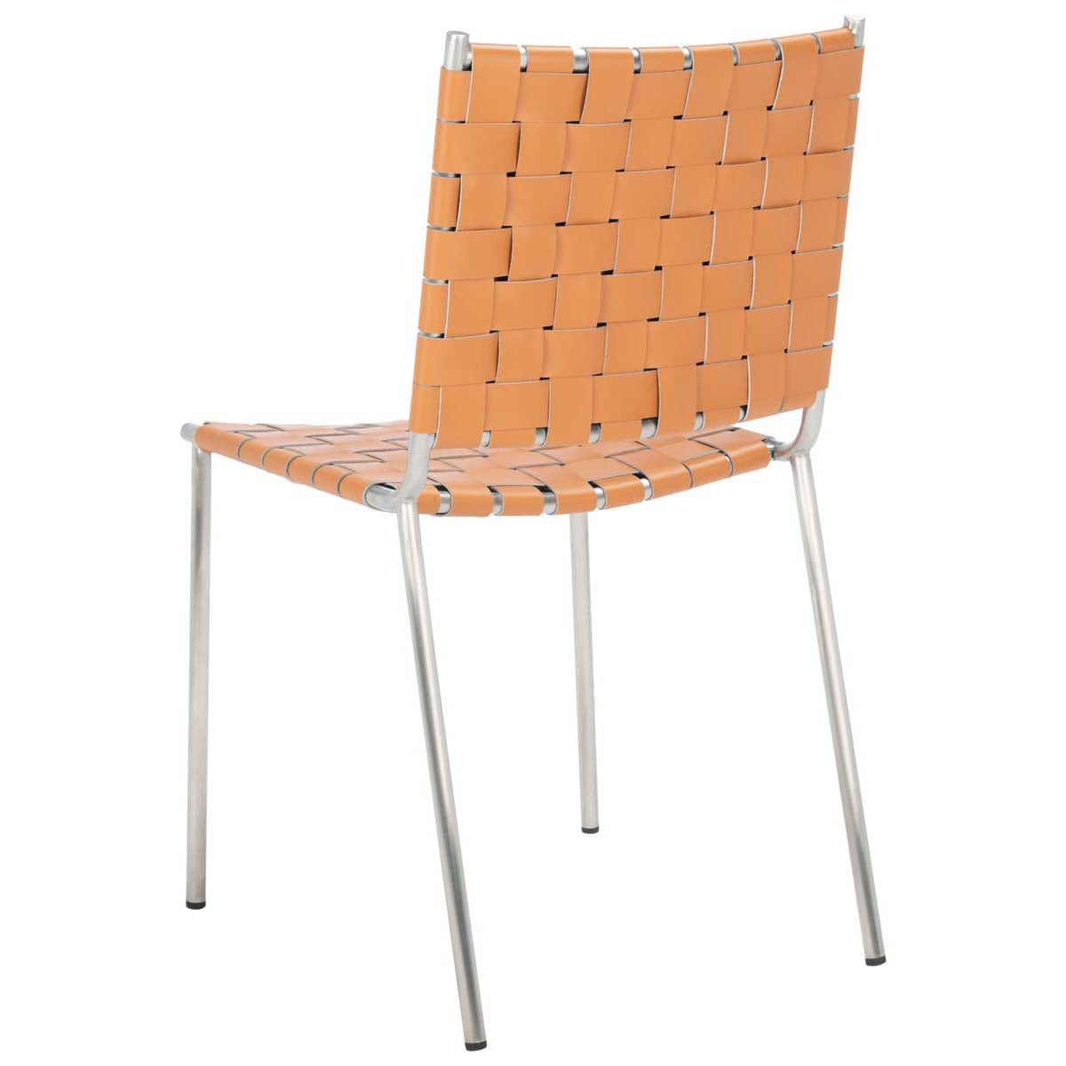 Safavieh Wesson Woven Dining Chair (Set of 2), DCH3005 - Cognac / Silver