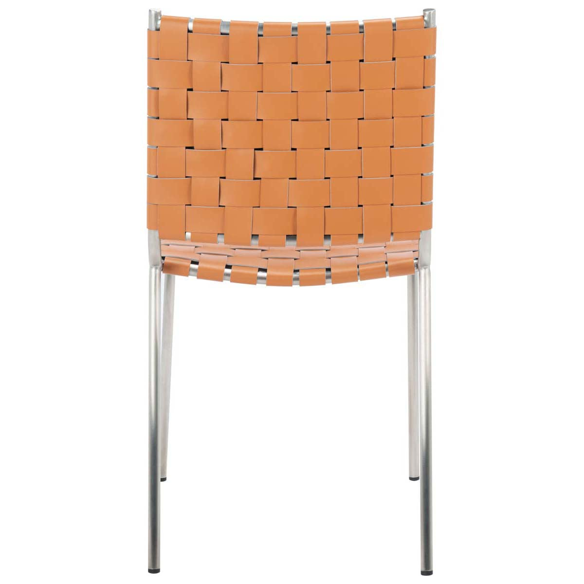 Safavieh Wesson Woven Dining Chair (Set of 2), DCH3005 - Cognac / Silver