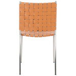 Safavieh Wesson Woven Dining Chair (Set of 2), DCH3005 - Cognac / Silver