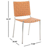 Safavieh Wesson Woven Dining Chair (Set of 2), DCH3005 - Cognac / Silver