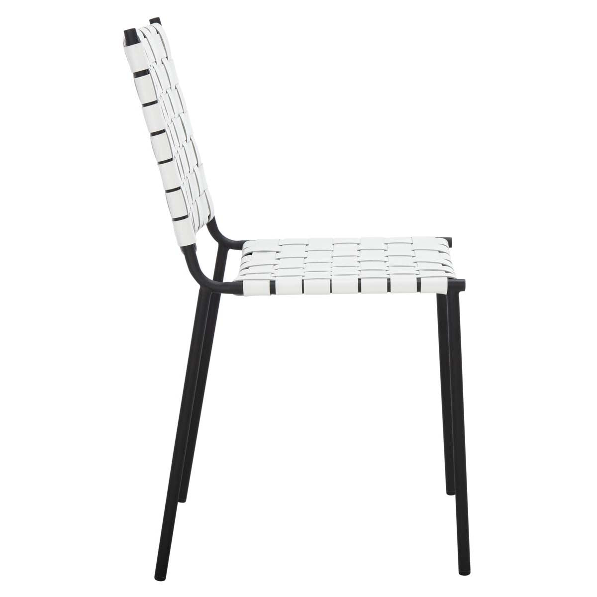 Safavieh Wesson Woven Dining Chair (Set of 2), DCH3005 - White / Black