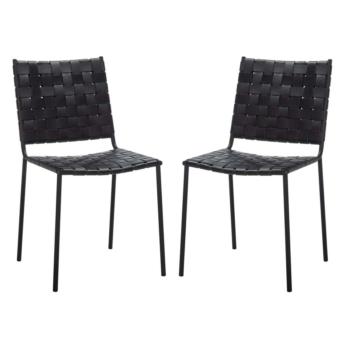 Safavieh Wesson Woven Dining Chair (Set of 2), DCH3005 - Black