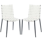 Safavieh Rayne Woven Dining Chair (Set of 2), DCH3006 - White / Black