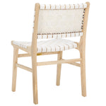 Safavieh Taika Woven Leather Dining Chair (Set of 2), DCH4000 - White / Light Natural