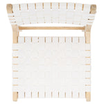 Safavieh Taika Woven Leather Dining Chair (Set of 2), DCH4000 - White / Light Natural