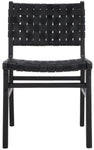 Safavieh Taika Woven Leather Dining Chair (Set of 2), DCH4000 - Black