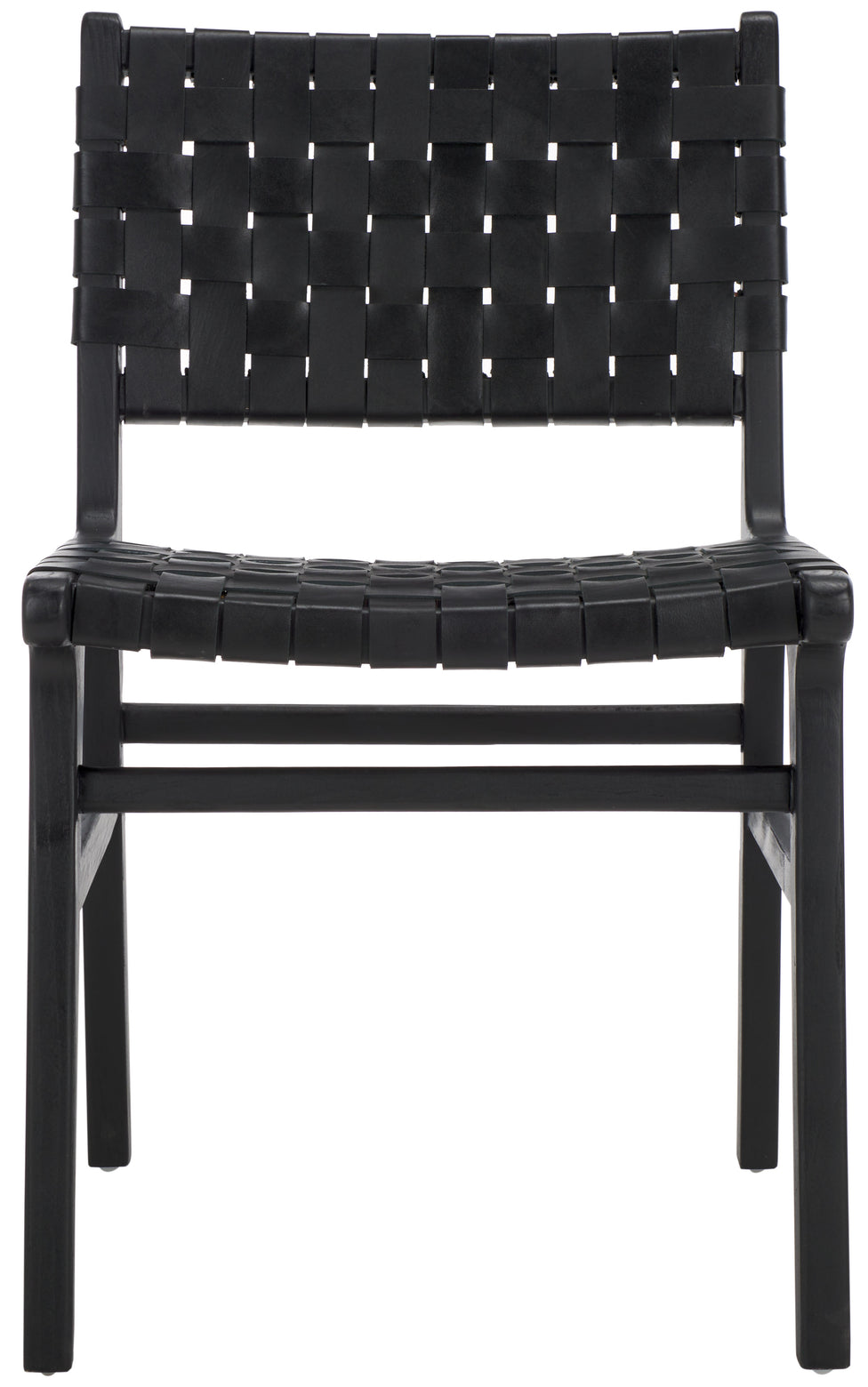 Safavieh Taika Woven Leather Dining Chair (Set of 2), DCH4000 - Black