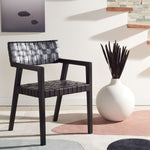 Safavieh Cire Leather Dining Chair , DCH4004 - Black