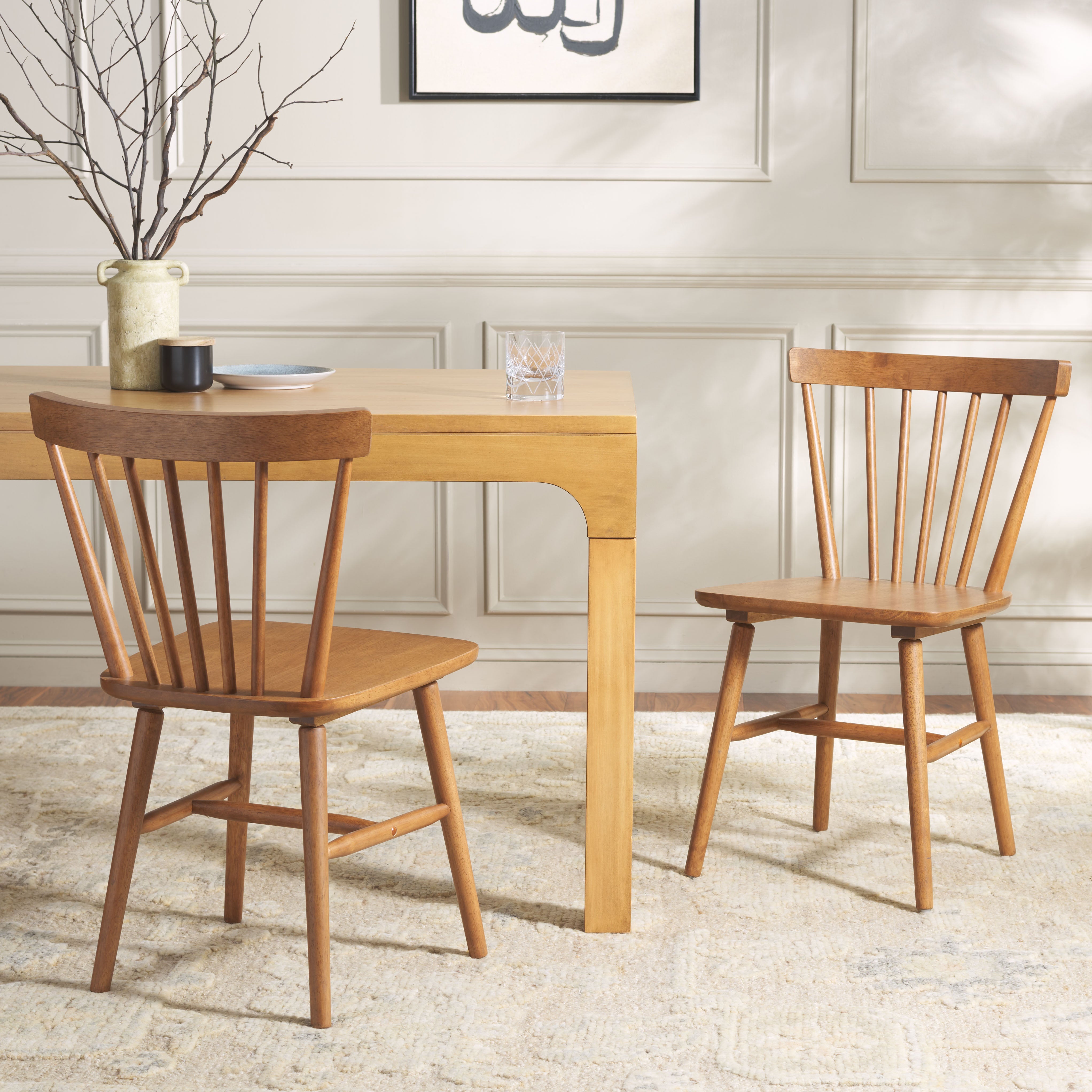 Safavieh Winona Spindle Back Dining Chair (Set of 2), DCH8500 - Honey