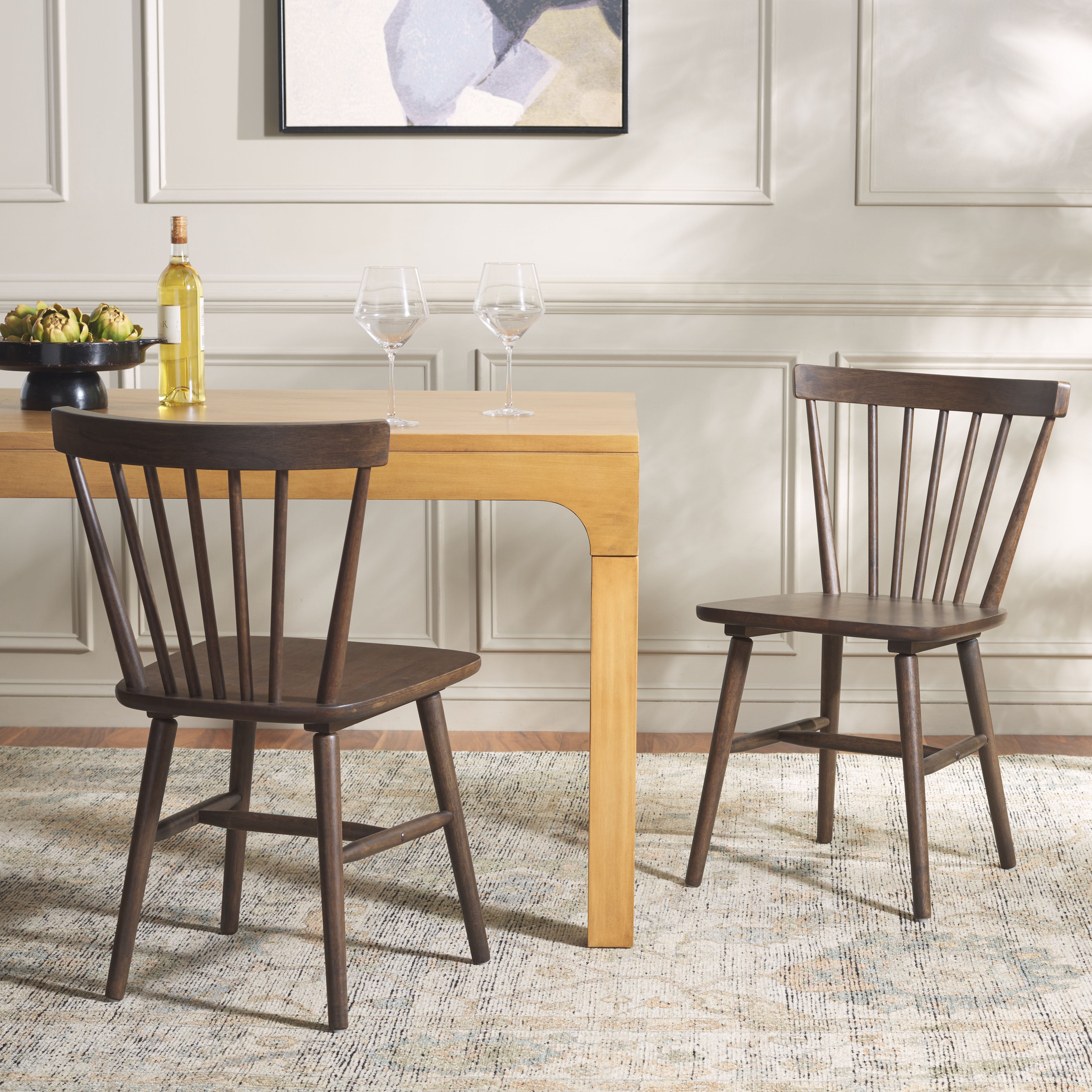 Safavieh Winona Spindle Back Dining Chair (Set of 2), DCH8500 - Walnut