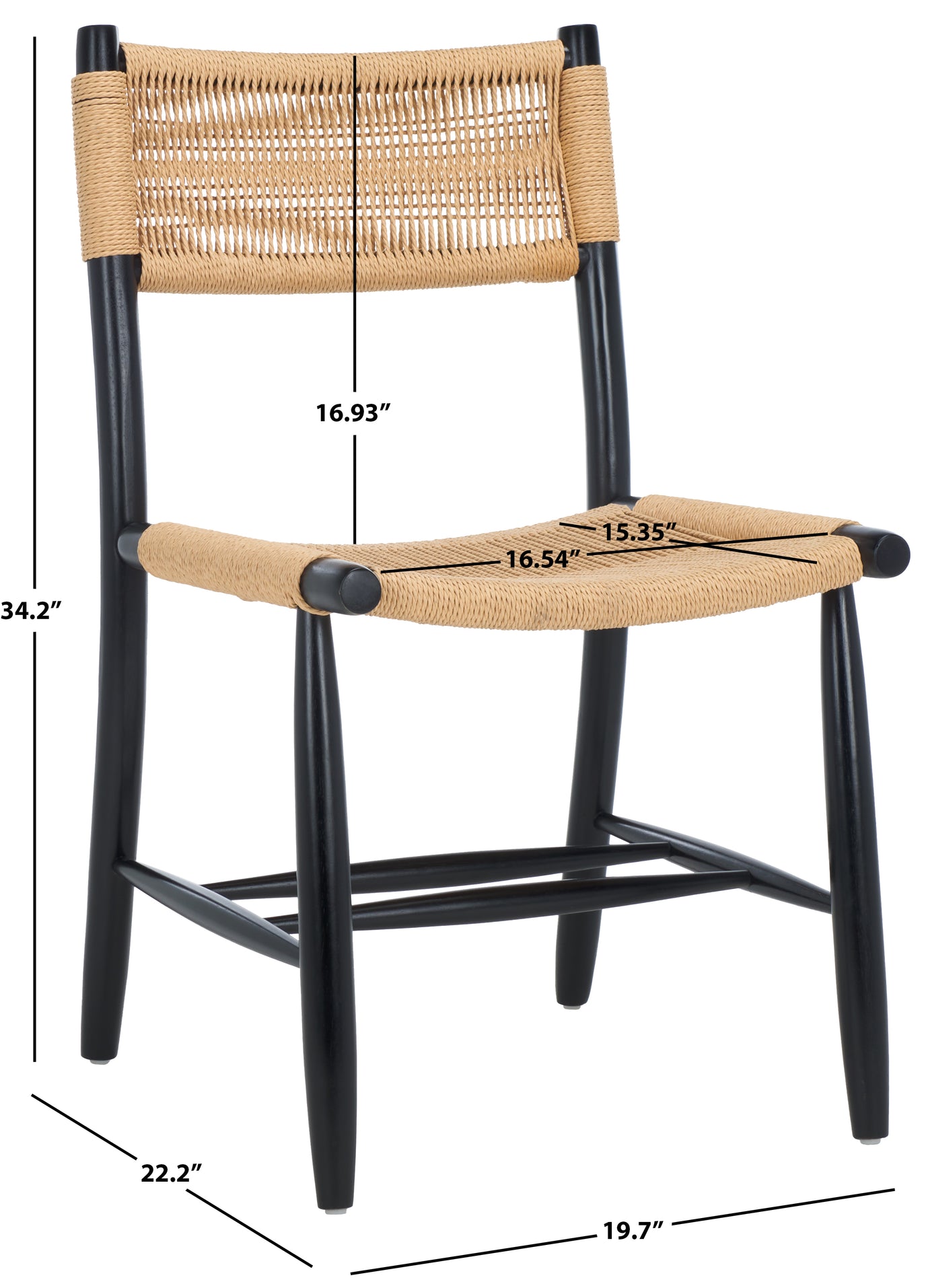 Safavieh Masha Rope Dining Chair, DCH8804 - Black / Natural