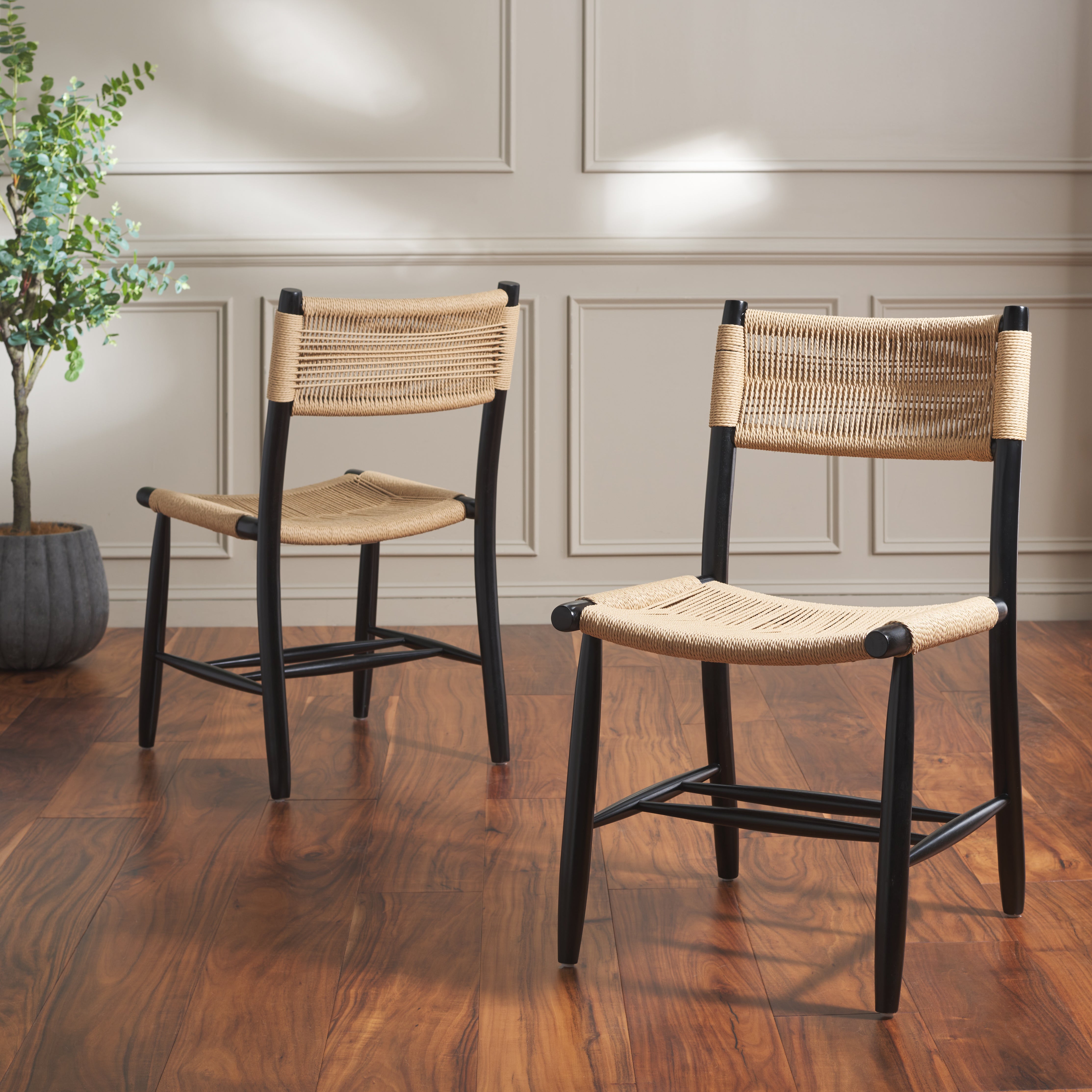 Safavieh Masha Rope Dining Chair, DCH8804 - Black / Natural