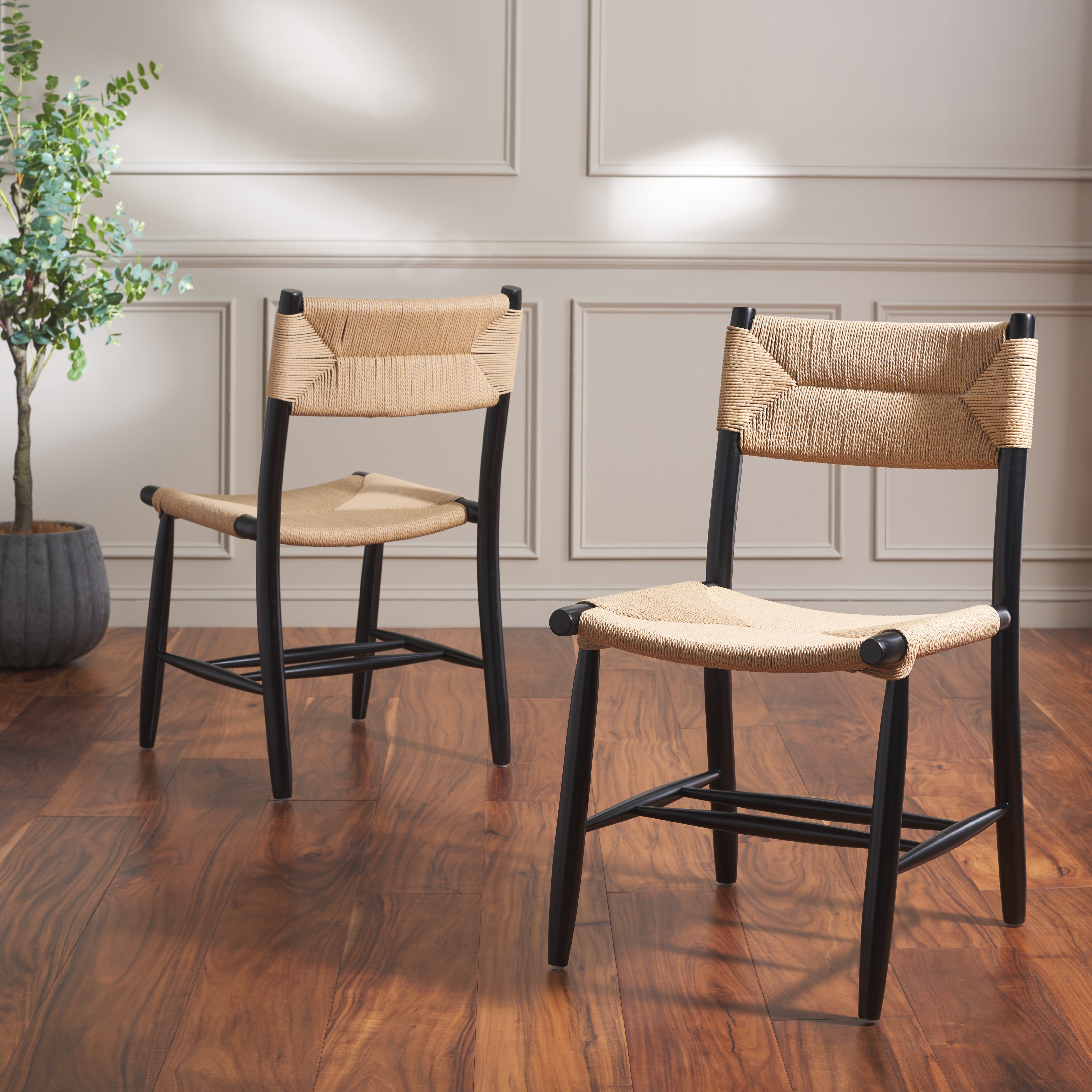 Safavieh Floryn Rope Dining Chair, DCH8805 - Black / Natural